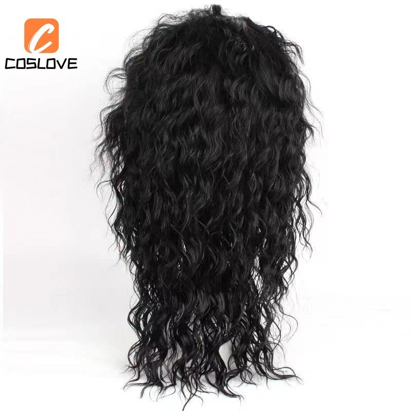 Tóc giả cosplay màu đen xoăn, phù hợp làm phụ kiện trang trí cho các hiệu suất sân khấu