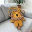 Túi đeo chéo Mini dành cho nữ Túi điện thoại móc thủ công sư tử hoạt hình để mua sắm sử dụng hàng ngày