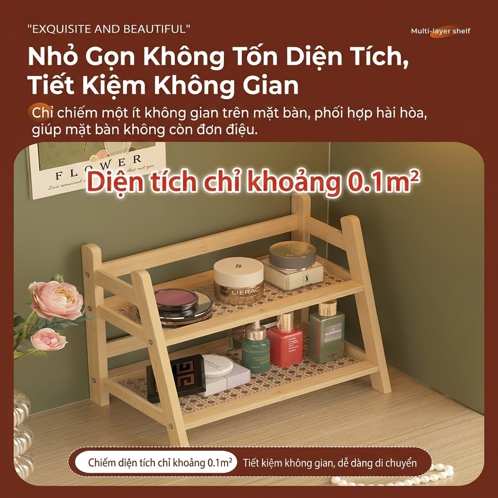 Kệ Gỗ 2 Tầng Phong Cách Tối Giản Để Đồ Trang Trí Và Đồ Dùng Hàng Ngày Tạo Góc Sống Đẹp Cho Người Trẻ