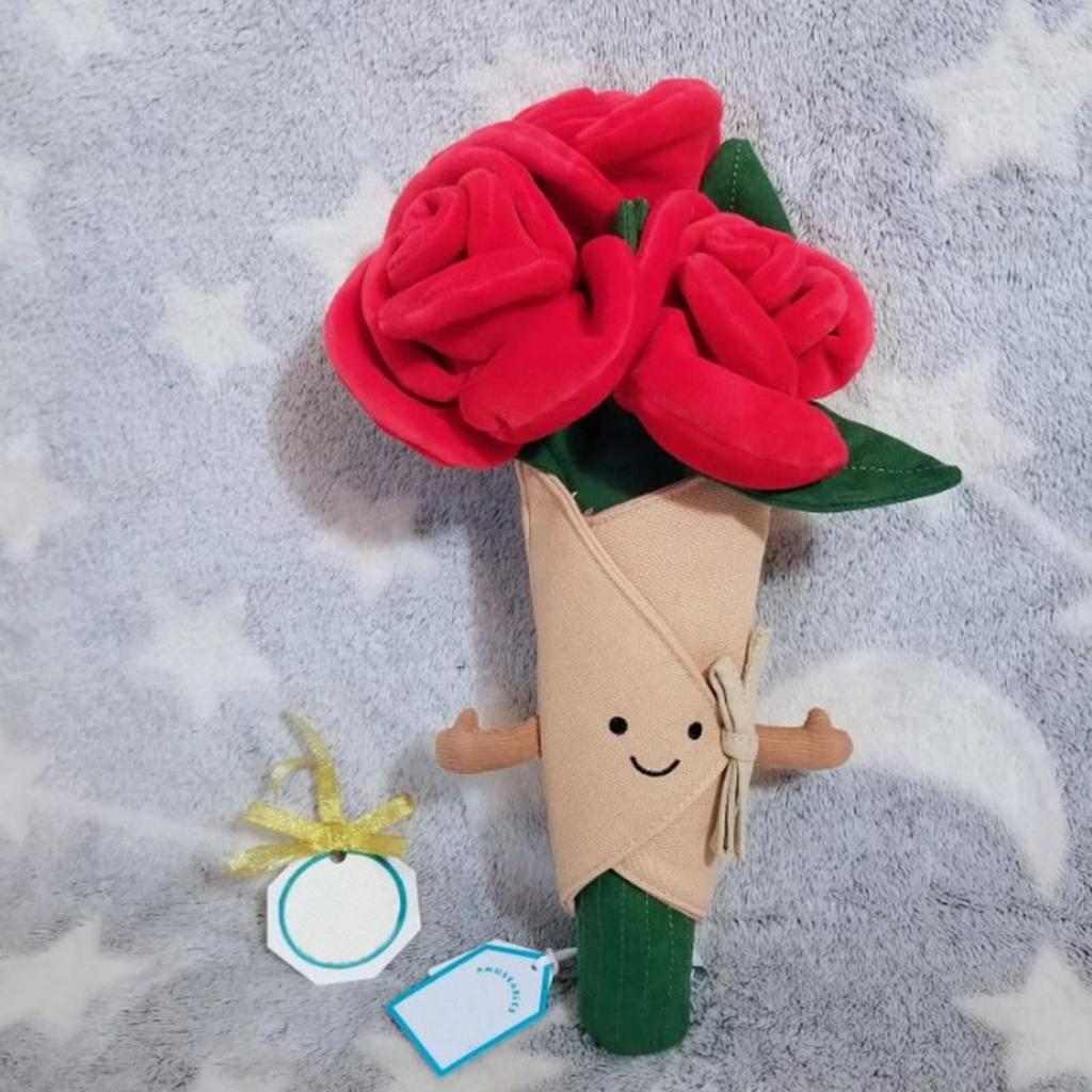 Rose Bouquet Plush Soft Forever Roses Valentines Plush Toys Valentine's Day Plush Toys For Kids Family Friends junlavn