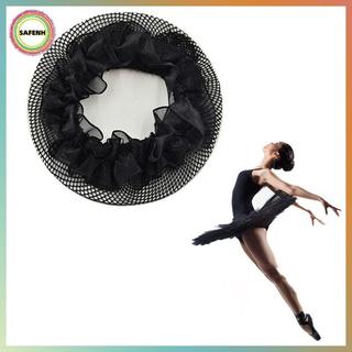 SAFENH Lưới đàn hồi màu đen Snood Hair Net Bun Cover cho múa ba lê Y tá VN