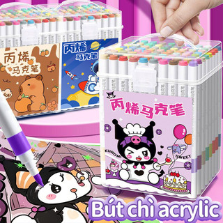 Bút acrylic marker giá tốt 24/36/48 màu – Dành cho trẻ em, dễ sử dụng, an toàn, khô không bị lem.