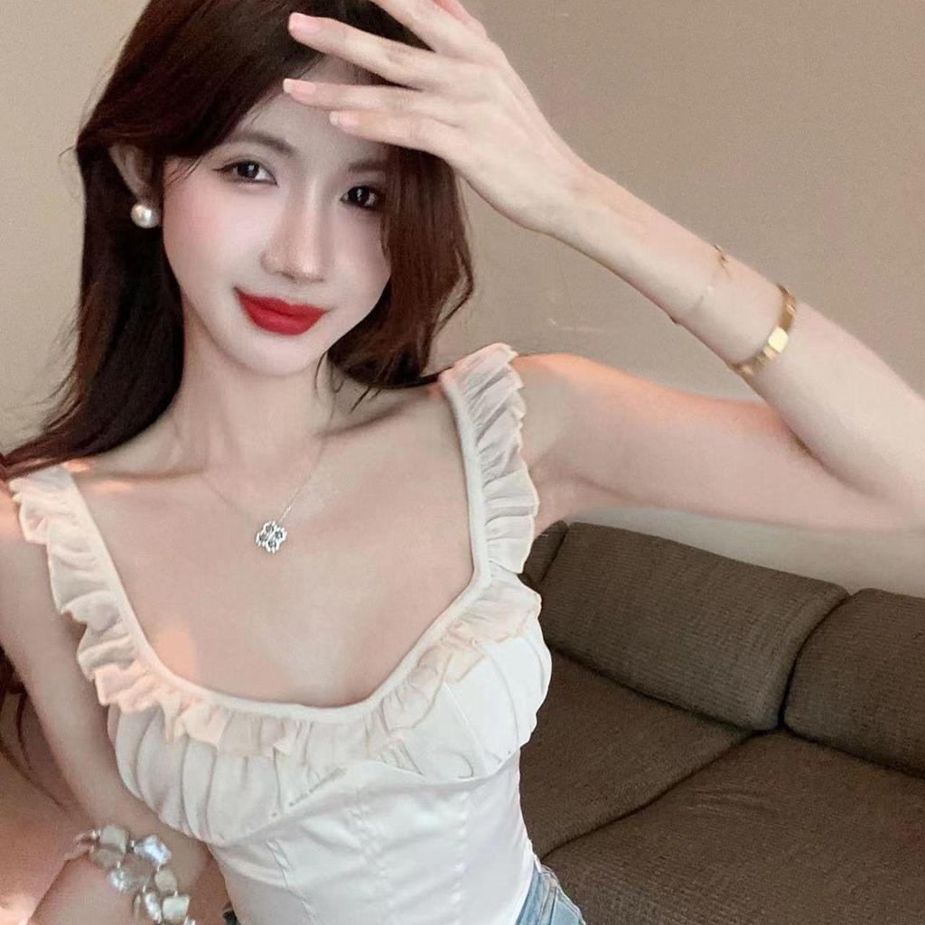 Pure Desire Sling Top nữ thiết kế cổ điển ren xương cá giúp eo thon gọn