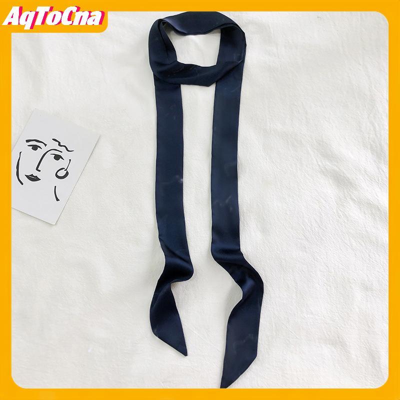 AqToCna Khăn Lụa Satin 5x200cm - Quàng Cổ Mỏng Dài & Dây Buộc Tóc