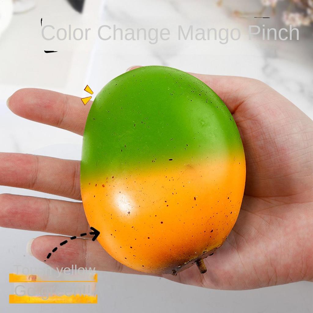 Đổi Màu Squishy Golden Mango Slow Rebound Pinch Thuốc mỡ trái cây Giảm căng thẳng Fidget Toy
