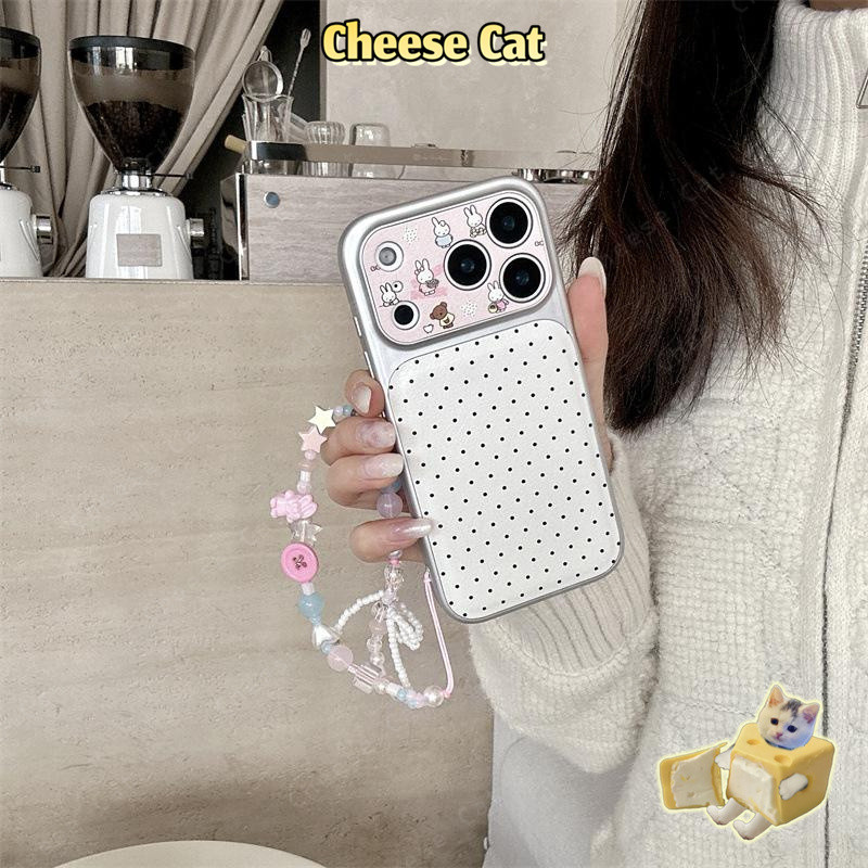 trở thành 17 Pro Max Thỏ Phong Cách Hàn Quốc Miff Ốp lưng iPhone bằng da cho iPhone 14 15 16 11 12 13 Pro Max XR Xs Max