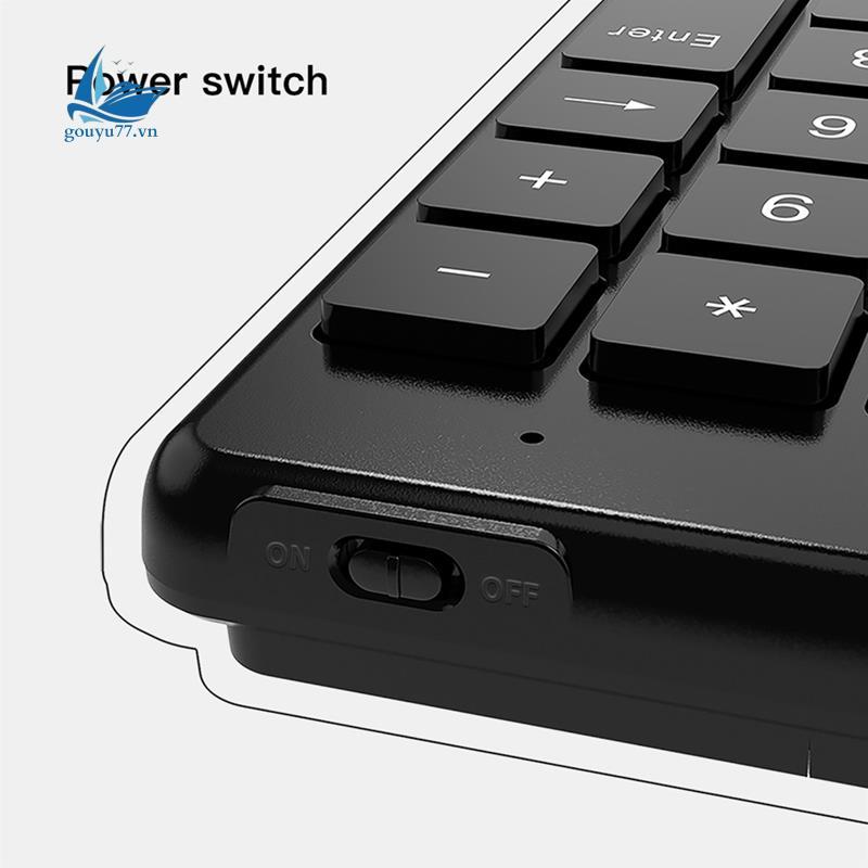[gouyu77.vn] 19 Phím Bàn Phím Số Không Dây Bluetooth Đa Năng Bàn Phím Kỹ Thuật Số Mini Numpad Cho Đồ Dùng Kế Toán PC