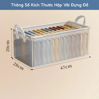 Hộp Đựng Quần Áo Khung Thép Trong Suốt Chắc Chắn, Túi Vải Đựng Đồ Sắp Xếp Gọn Gàng Giỏ Quần Áo