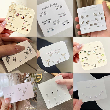 Roselife Bông tai bạc S925 tinh tế cho nữ với thiết kế trái tim, ngôi sao, kitty và bướm - Miễn phí vận chuyển