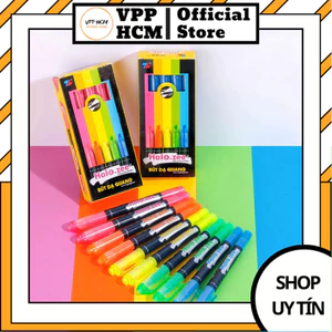 Combo 5 Cây Bút Dạ Quang Halozee HL-03 Thiên Long – Highlight 2 Đầu, Màu Tươi Sáng, Viết Êm