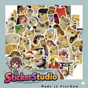 Set 100 Sticker Cheems Doge Meme Chống Nước Dán Laptop Vali Mũ Bảo Hiểm Điện Thoại