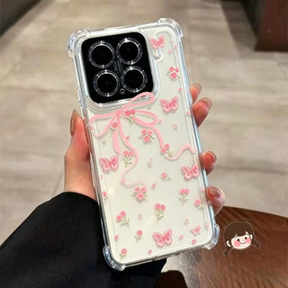 Ốp Điện Thoại Hoa Bướm Màu Hồng Thời Trang Cho Poco X8 Pro Max X7 Pro X6 Neo X5 X4 X3 NFC GT X2 F8 F7 Ultra F6 F5 F4 GT F3 F2 Pro 5G 4G Vỏ Mềm Bốn Góc Dễ Thương
