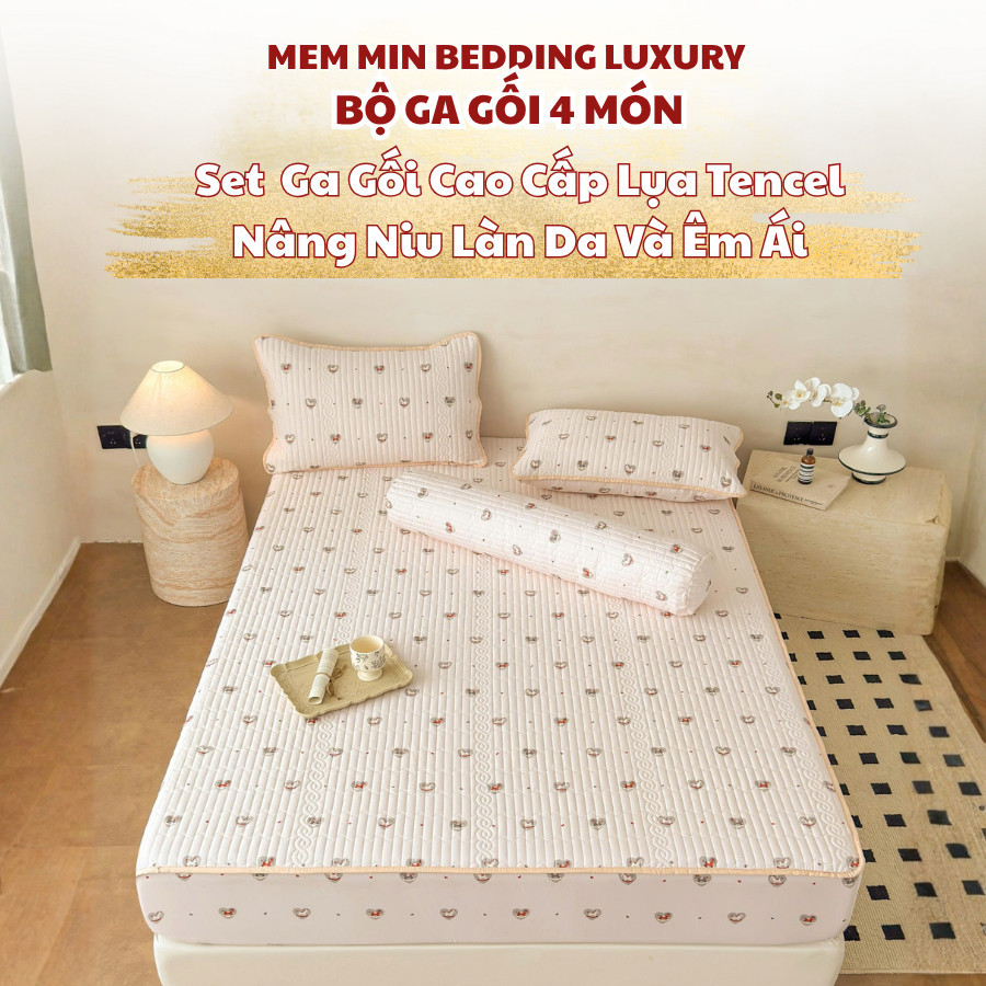 (CDH2637) Set 4 món chiếu băng lạnh chất liệu cao cấp, hấp thụ nhiệt mát tốt và nâng niu làn da  Memminbedding