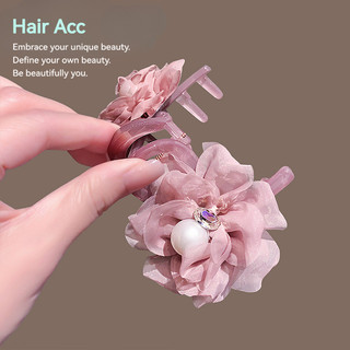 Mới Kẹp Tóc Cao Cấp Hình Hoa và Ngọc Trai, Trang Sức Đầu Tóc Xinh Xắn cho Phụ Nữ