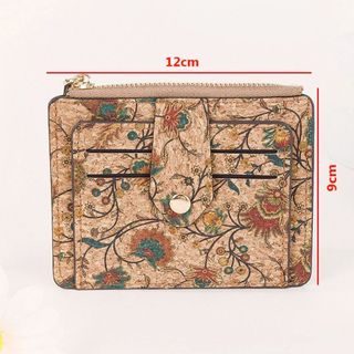 Hộp đựng thẻ tín dụng WOAY, Ví đựng tiền xu siêu mỏng phong cách dân tộc, Ví nhỏ có dây kéo di động nhiều khe tinh tế