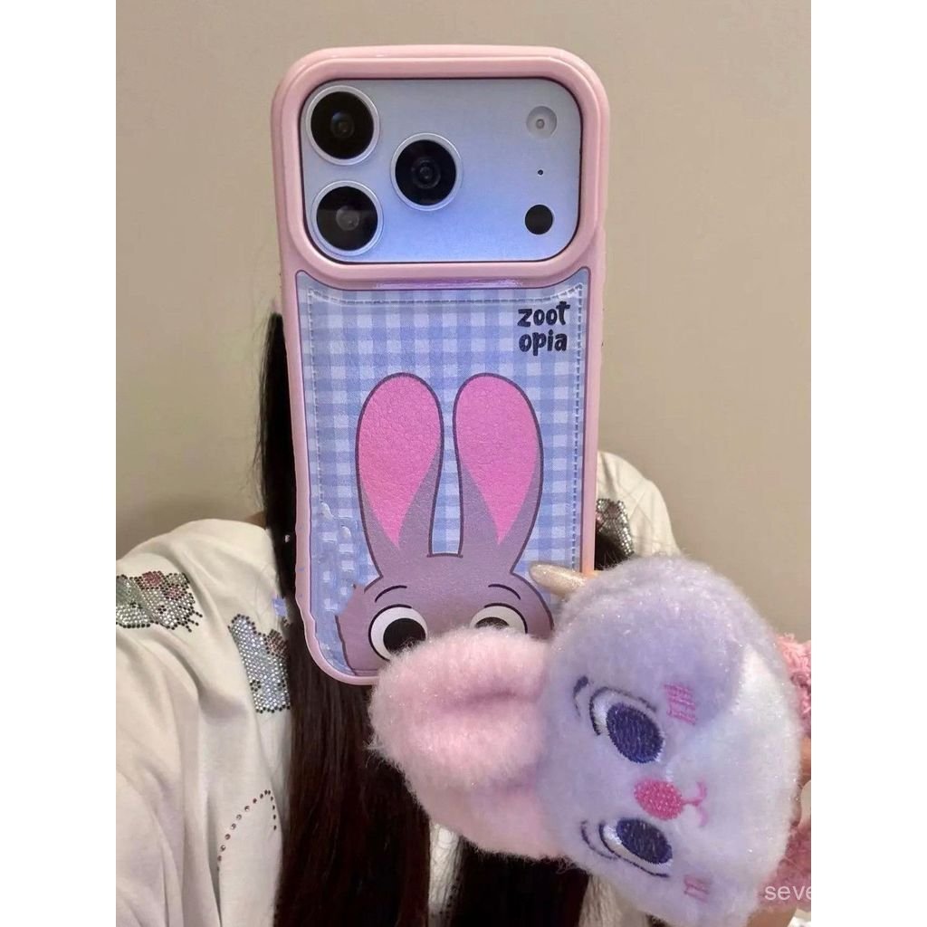 Ốp Điện Thoại Thích Hợp Cho iPhone X XS XR XSMAX 11 12 13 14 15 16 17 Pro max Plus Air Phiên Bản Q Dễ Thương Kẻ Sọc Mặt Lớn Judy Nick Chain Vỏ Bảo Vệ Chống Sốc Chống Sốc Bao Gồm Tất Cả ZNAK
