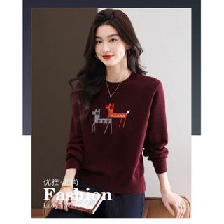 Áo Len Cổ Tròn Tay Dài Phong Cách Hàn Quốc, Phù Hợp Thu Đông