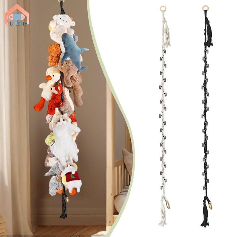 Dây chuyền đồ chơi nhồi bông Động vật nhồi bông Dây chuyền trưng bày treo tường Giá đỡ lưu trữ có kẹp Giá đỡ đồ chơi cho trang trí cửa mẫu giáo Thủ công từ