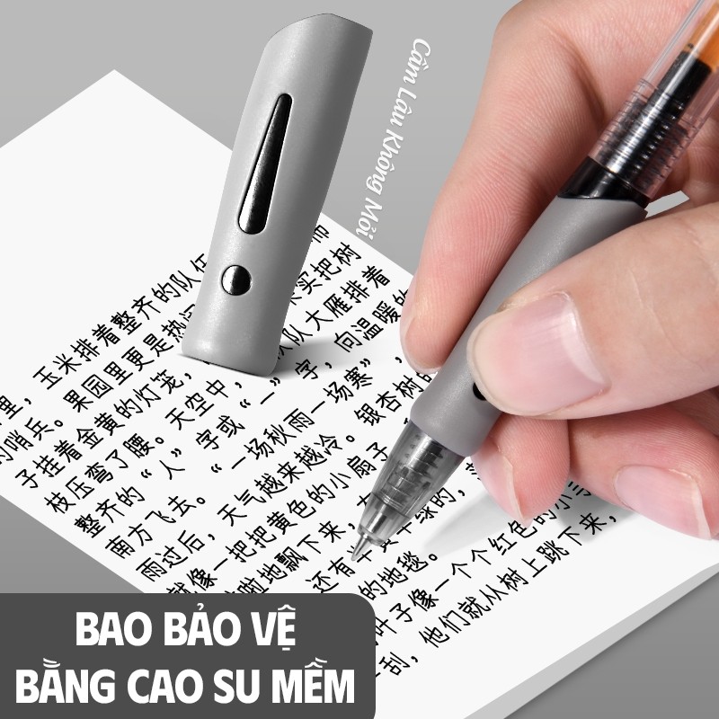 Bút gel ngòi 0.5mm cao cấp, mực đen - Bút bi nước dung lượng lớn, viết đều nét phù hợp học sinh