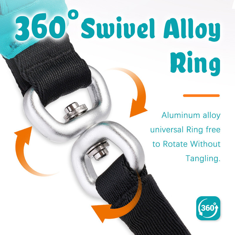 Dây xích chó HamshMoc có túi đựng chuồng Khóa an toàn đôi Vòng xoay chống đầy đặn Dây Nylon cho mọi giống