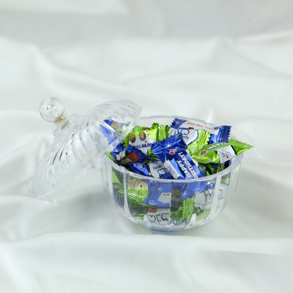 Thố Đựng Hạt Dưa Vinh Nam Plastic Hũ Đựng Bánh Kẹo Nhựa PS Trong Suốt Sang Trọng - Mã 547