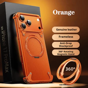 Eary cho iPhone 17 16 15 Pro Max Ốp điện thoại có chân đế 360°Vỏ da đứng xoay được Vỏ chống sốc không khung