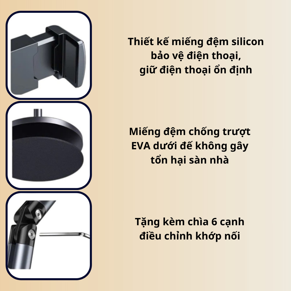 Giá Đỡ Điện Thoại Chữ Z L01 L58 Cao Cấp Xoay 360 Độ, Điều Chỉnh Chiều Cao Linh Hoạt, Hỗ Trợ Livestream, Quay Video