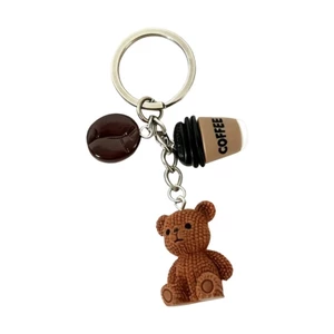 Yoo Hoạt Hình Đáng Yêu Cà Phê Đậu Móc Khóa Mặt Dây Chuyền Chìa Khóa Charm Ba Lô Treo Trang Trí Cho Độ Bền Đẹp