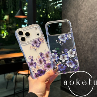 Ốp điện thoại trong suốt hoa laser sang trọng phù hợp cho iPhone 13, 14, 15, 16, 17 Pro Max, túi khí bao gồm tất cả, vỏ silicon chống rơi