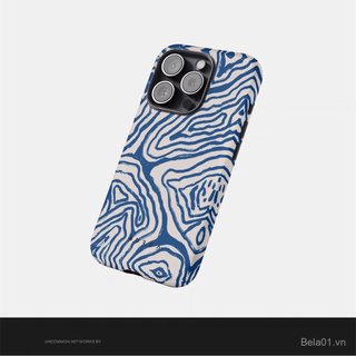 Ốp Điện Thoại Thích Hợp Cho iPhone Art Blue White Lines Vỏ Phim 2 Trong 1 Thích Hợp Cho iPhone17p / 15 / 14pro / 13 Vỏ Bảo Vệ VW7H