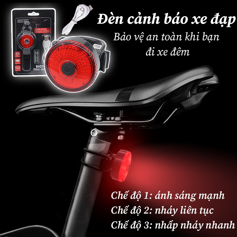Đèn Xe Đạp LED Siêu Sáng - Sạc USB, Chống Nước IPX6, An Toàn Cho Đi Xe Ban Đêm, Dung lượng pin mạnh