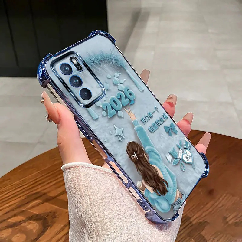 Ốp điện thoại phù hợp cho OPPO Reno6 Z 5G – Chúc mừng năm mới 2026, ốp mềm trong suốt làm bằng nhựa TPU silicon chống sốc.