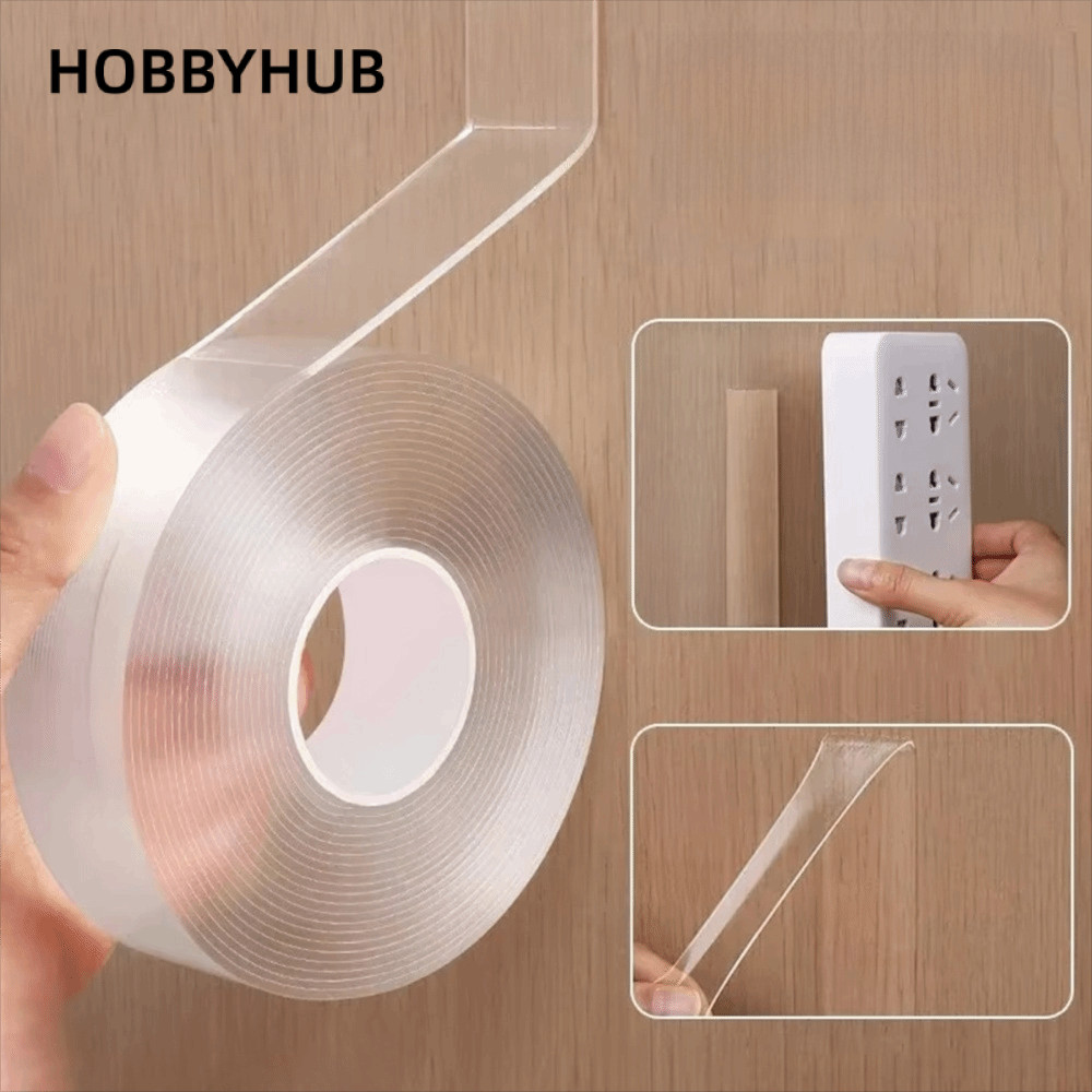 Băng keo hai mặt HOBBYHUB, Băng Nano hai mặt trong suốt, Băng keo không dấu vết dính chắc chắn chống thấm nước có thể tái sử dụng