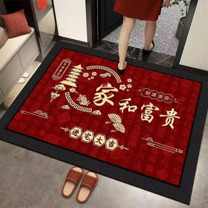 Phong Cách Trung Hoa Lễ Hội Thảm Pha Lê Đỏ Nhung, Thảm Sàn Phòng Khách Lối Vào, Chống Trơn Trượt