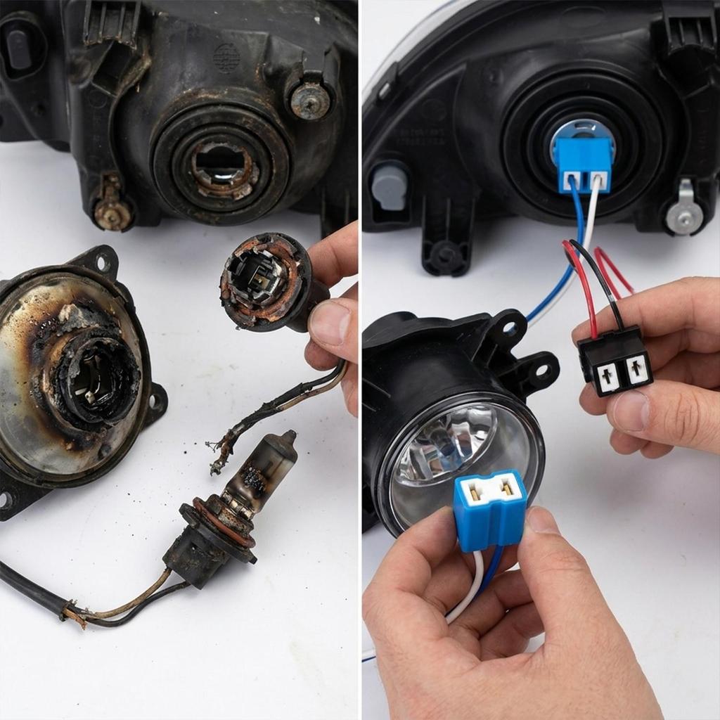 Giá đỡ đèn gốm H7 chịu nhiệt độ cao - Phích cắm kết nối gốm đa năng - Đầu nối sửa đổi đèn pha ô tô không phá hủy