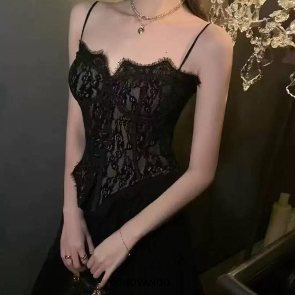 Corset Ren DonovanQQ Hai Dây Xương Cá Trong Suốt, Thiết Kế Slim Fit Phù Hợp Du Lịch