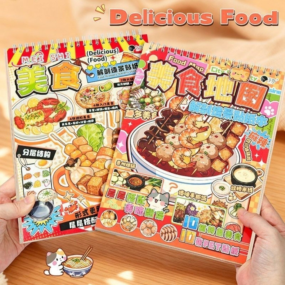 Nhãn dán công thức thực phẩm GETVOW, Nhãn dán cảnh quan thu nhỏ xếp chồng trực quan PET, Thủ công DIY Phong cách ấm áp 10 cảnh 20 tờ Nhãn dán cảnh Cabin Đồ chơi cổ điển