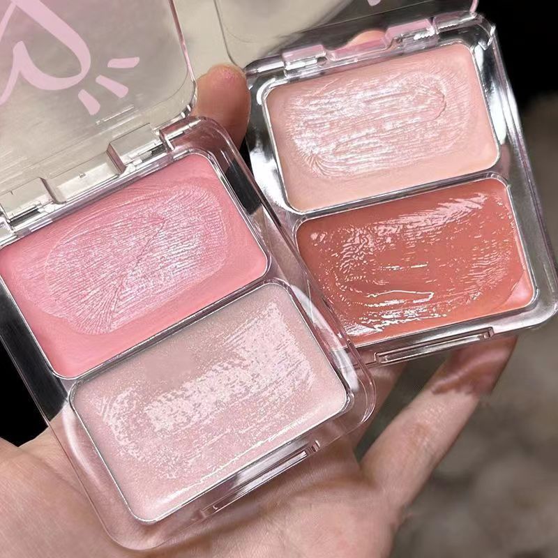 Phấn má Hàn 【hiệu ứng nước】 - Dạng kem, hồng tông be, kiêm highlighter, hàng nội địa giá sinh viên