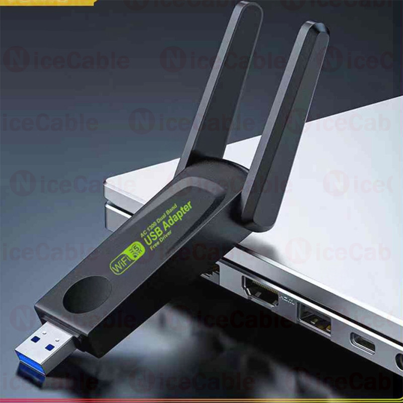 Card mạng không dây băng tần kép 2.4G + 5G 1800M USB3.0 Bộ chuyển đổi WiFi Trình điều khiển Bộ thu WiFi miễn phí Dongle cho PC Laptop