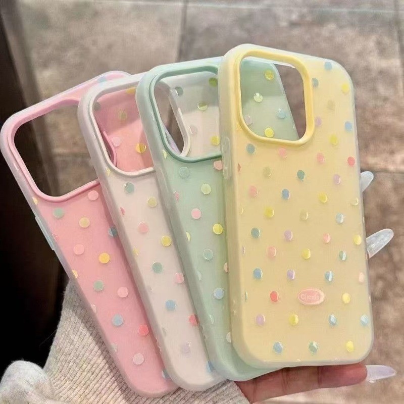 Đơn Giản Màu Dot Điện Thoại Trường Hợp Cho iPhone 17 16 15 14 13 12 11 Pro Max X Xr Xs Max