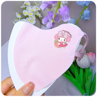 Mặt nạ chống nắng Kuromi Melody cho trẻ em với chất liệu Ice Silk mỏng nhẹ, dễ giặt sạch, bảo vệ khỏi tia UV, phù hợp từ 2 đến 9 tuổi.