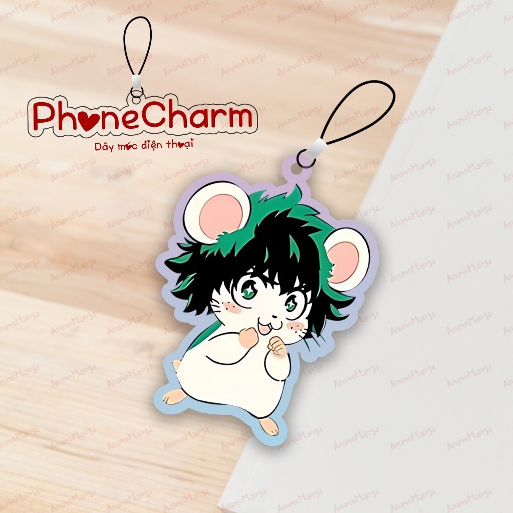 Móc Treo Điện Thoại Nền Màu My Hero Academia Midoriya Bakugo All Might Todoroki Phonecharm Chibi 3cm  Animemanga