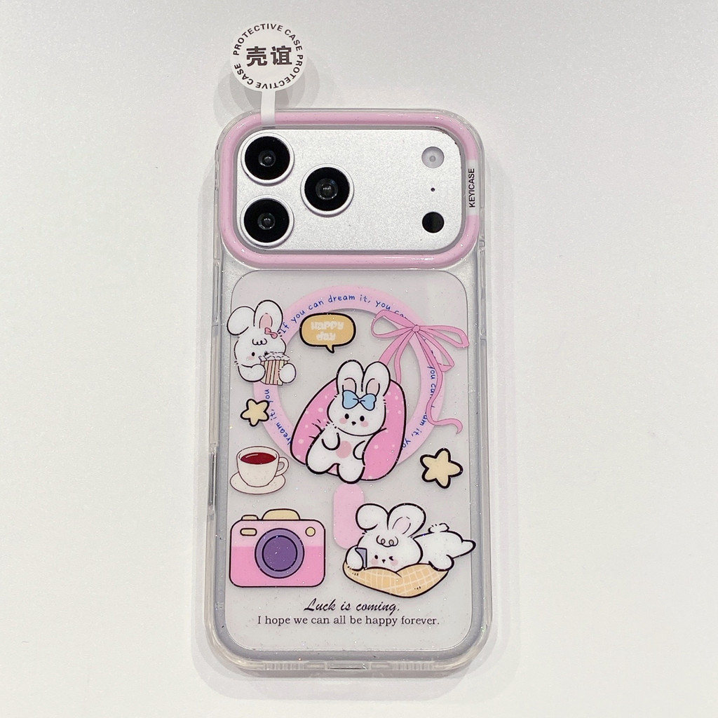 Ốp điện thoại hình gấu dạng bột dính từ tính Vỏ điện thoại cho IPhone 17 Pro Max 17 16 Pro Max 15 14 Vỏ điện thoại chống rơi QM0E