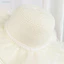 Mũ rơm nữ vành rộng tự nhiên, thiết kế vòm nơ ren ngọc trai giả, phù hợp đi biển mùa hè