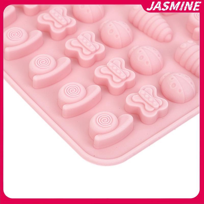 JASMINE Mix Trái Cây Động Vật Silicon Khuôn Socola Thỏ Cá Mờ Kẹo Thạch Khuôn Hình Học Trái Tim Bánh Trang Trí Nướng Bánh Khay Đá Quà Tặng JASMINE