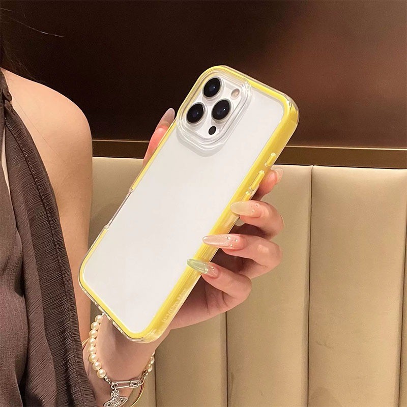 Ốp điện thoại iPhone trong suốt chống sốc ốp viền mạ nút iPhone 7plus 8plus X Xs Max 11 12 13 14 15 16 17 pro max Promax