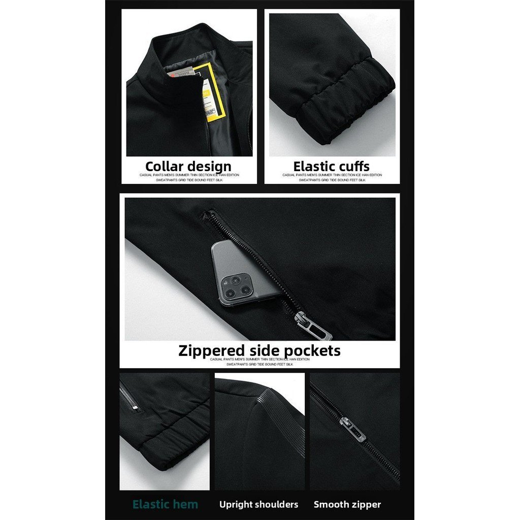 Áo Khoác Cổ Đứng Slim Fit Polyester Thoáng Khí, Phù Hợp Mùa Xuân và Thu