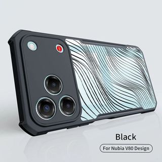 Ốp Điện Thoại Acrylic Cho Nubia V80 Max Ốp Lưng Nubia V80 V70 Design V80 Pro V70 Max Sang Trọng Siêu Mỏng Khung Đen Chống Rơi Chống Trầy Xước Vỏ Bảo Vệ i01-05