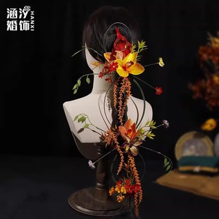 Hanxi Cô Dâu Mũ Đội Đầu Mới - Phong Cách Trung Hoa, Phụ Kiện Tóc & Makeup Cưới OH77