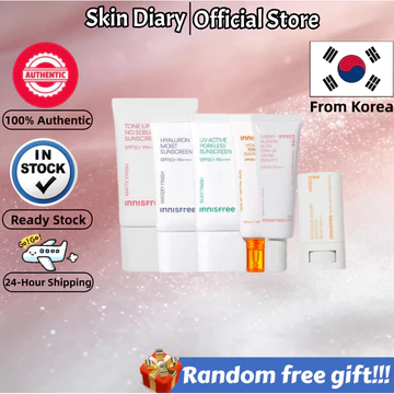 [Innisfree] Kem chống nắng Vitamin C Tone Up 50ml / Kem chống nắng Cherry 50ml / Kem chống nắng Hyaluron 50ml / Kem chống nắng No Sebum 60ml / Kem chống nắng không xốp 50ml / Kem chống nắng giải trí m
